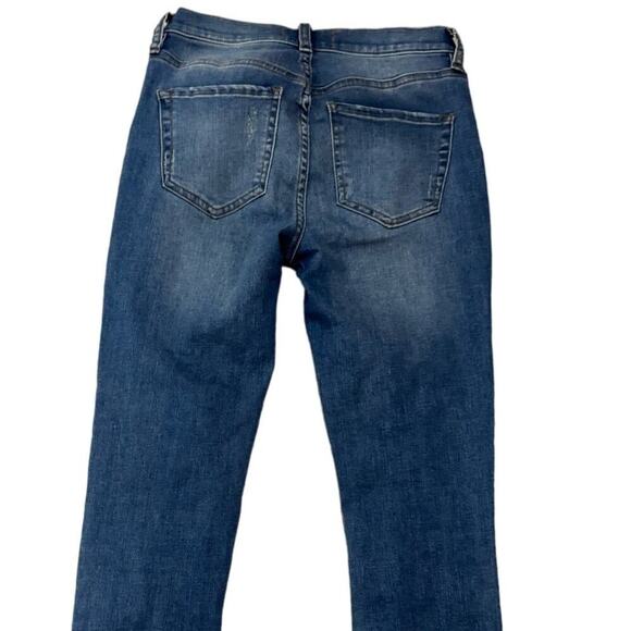 Free People Great Heights Jeans Skinny Frayed Distressed High Rise Blue Size 26 - Picture 5 of 8